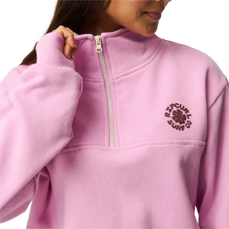 Rip Curl Womens Party Wave 1/2 Zip Fleece in Lilac-5