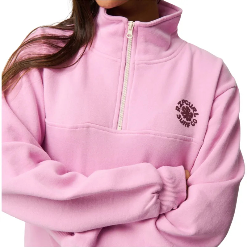 Rip Curl Womens Party Wave 1/2 Zip Fleece in Lilac-4