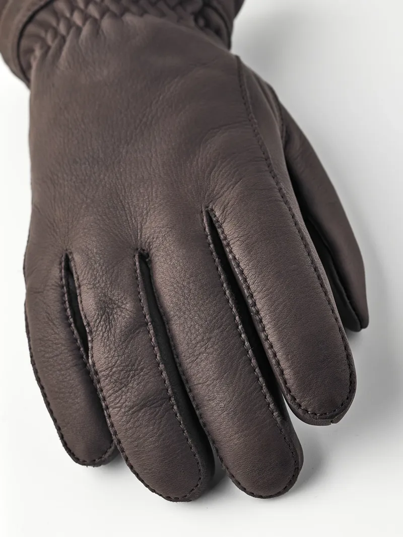 Hestra Buvika Deerskin Women's Gloves in Dark Brown-3
