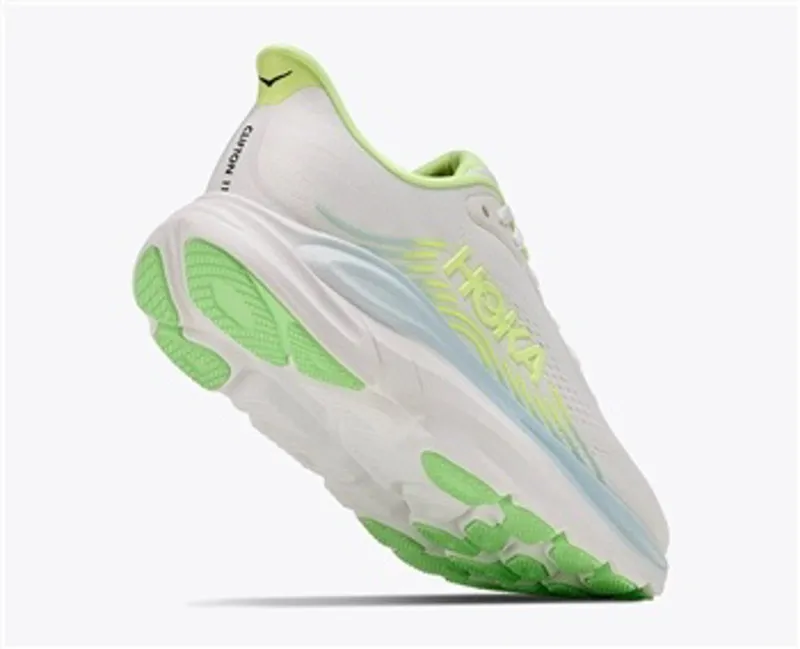 Hoka Women's Clifton 11 Wide Running Shoe in Frost/Neon Yuzu-1