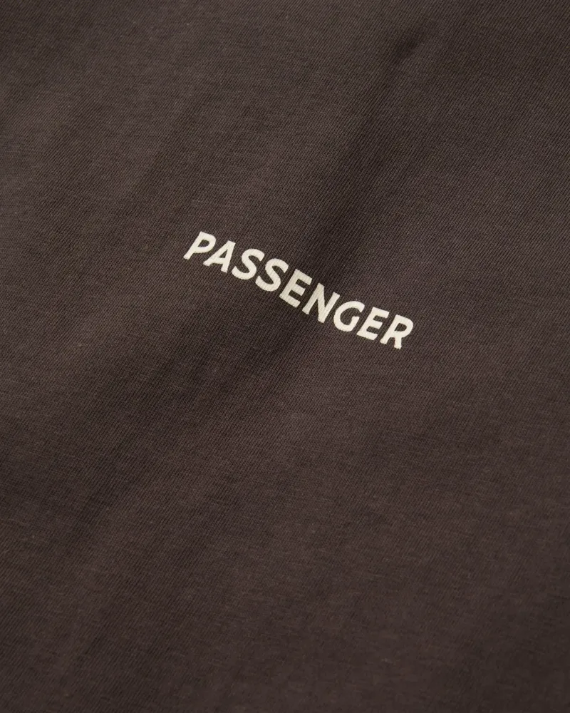 Passenger Mens Cutout Organic Cotton T-Shirt in Espresso-2