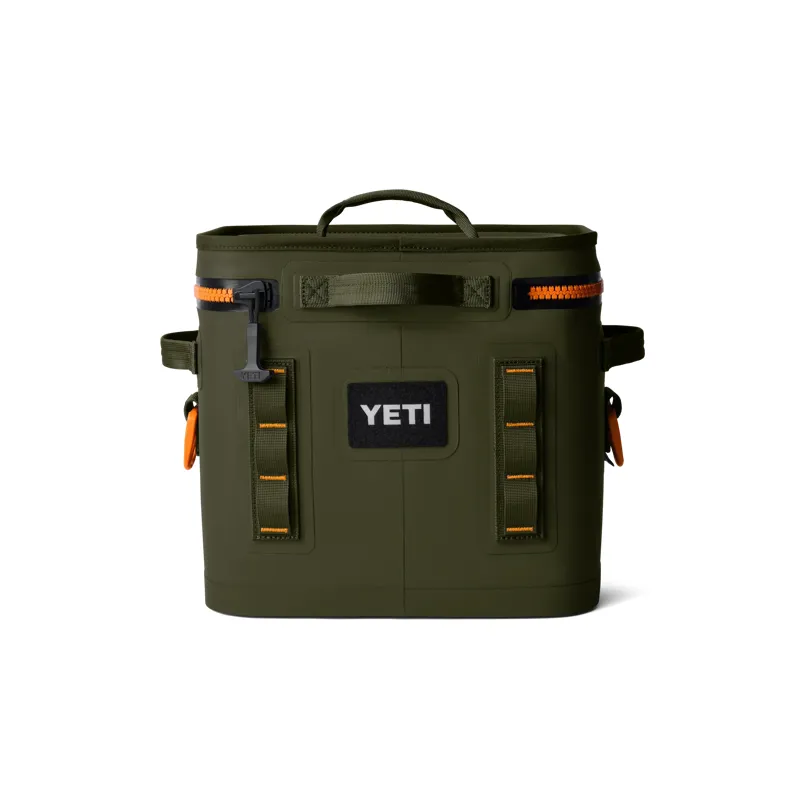 Yeti Hopper Flip 12 Cool Bag in Olive / King Crab Orange-3