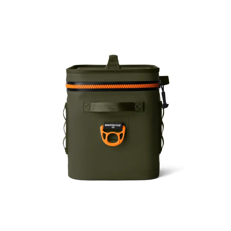 Yeti Hopper Flip 12 Cool Bag in Olive / King Crab Orange-2