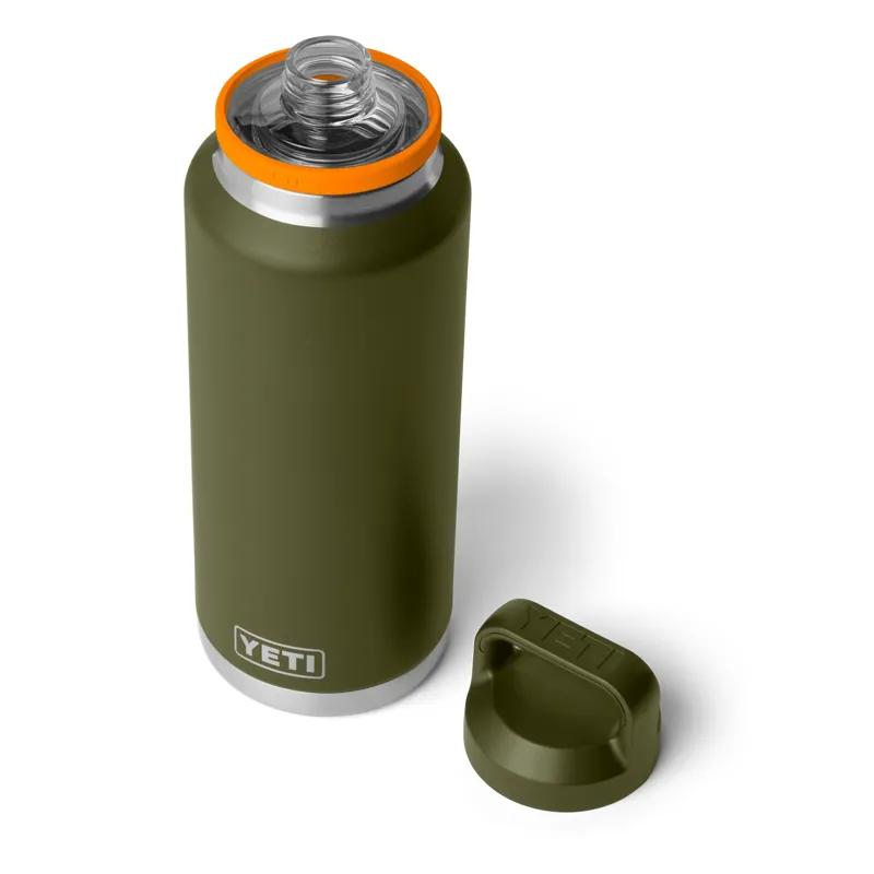 Yeti Rambler Chug 46oz Water Bottle in Olive / King Crab Orange-2