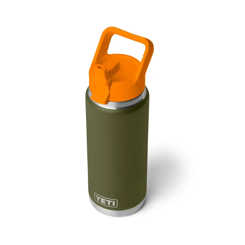Yeti Rambler 26 oz C Straw Bottle in Olive / King Crab Orange
