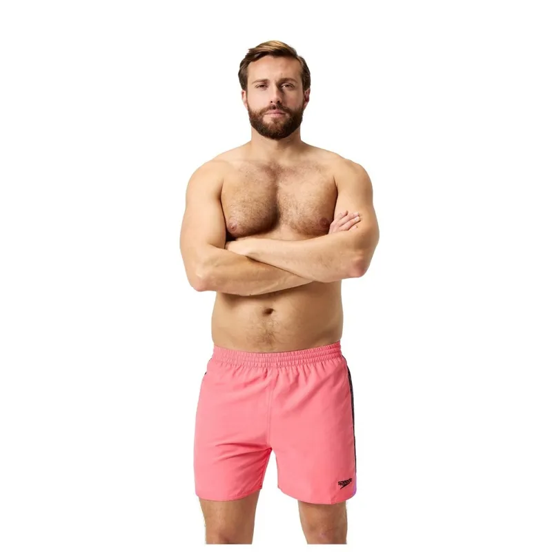 Speedo Mens Hyperboom Splice 16 Inch Watershort in Coral Sands-2