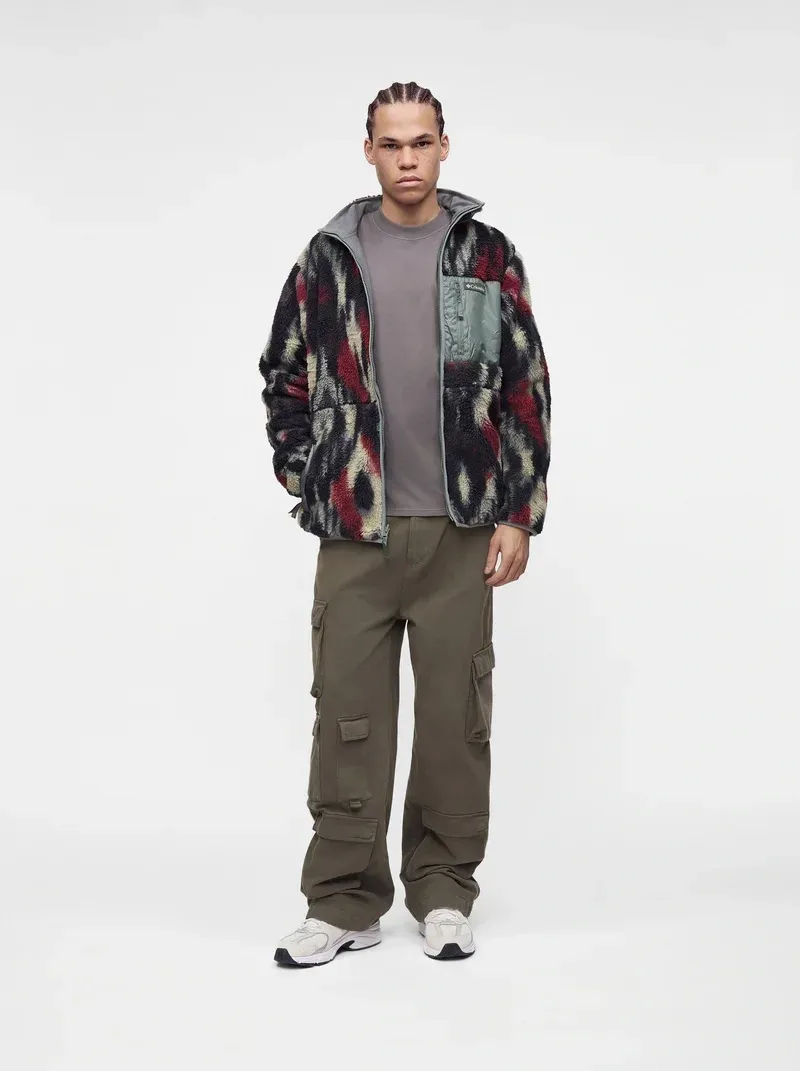 Columbia Men's Winter Pass Reversible Sherpa Fleece Jacket in Red Oxide Full Blur / Sedona Sage-1