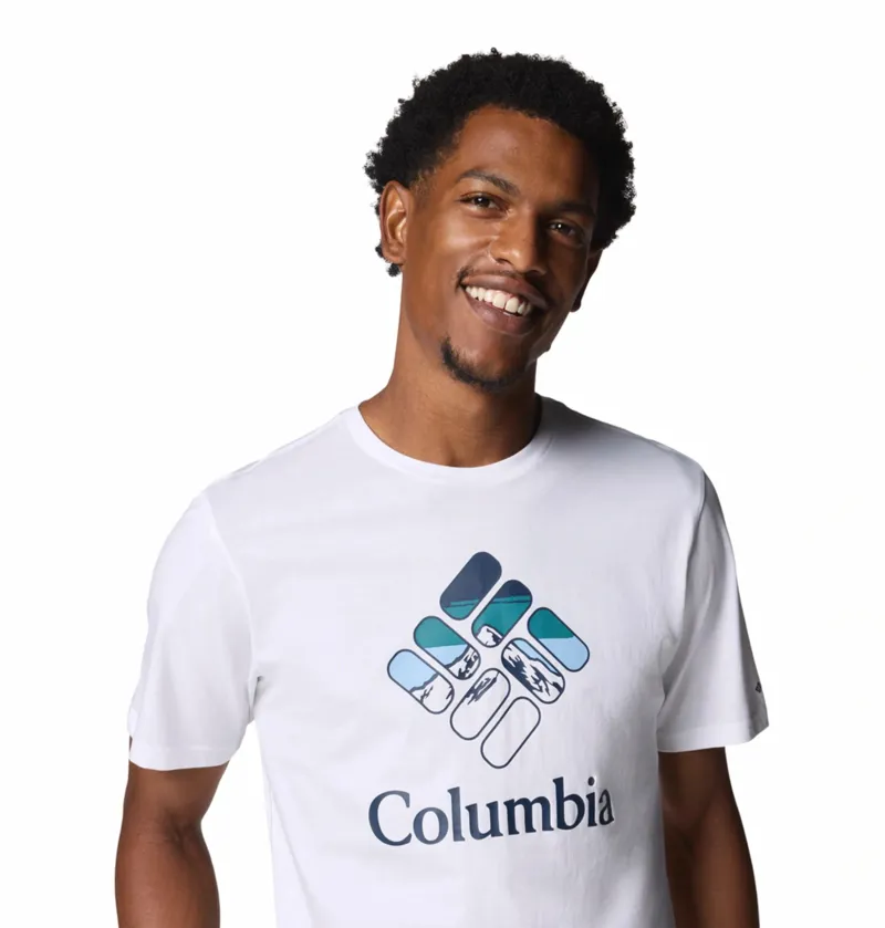 Columbia Mens Rapid Ridge Graphic Tee in Spray / Naturall-3