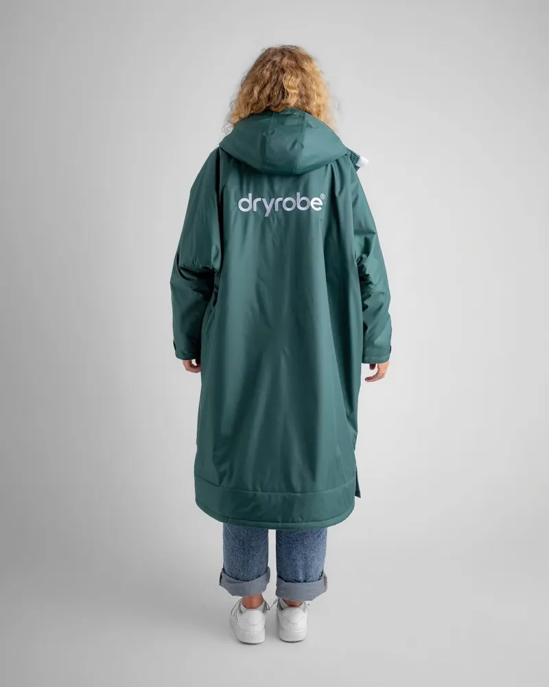 Dryrobe Adults Advance Long Sleeve Changing Robe in Dark Green / Nimbus Cloud-1