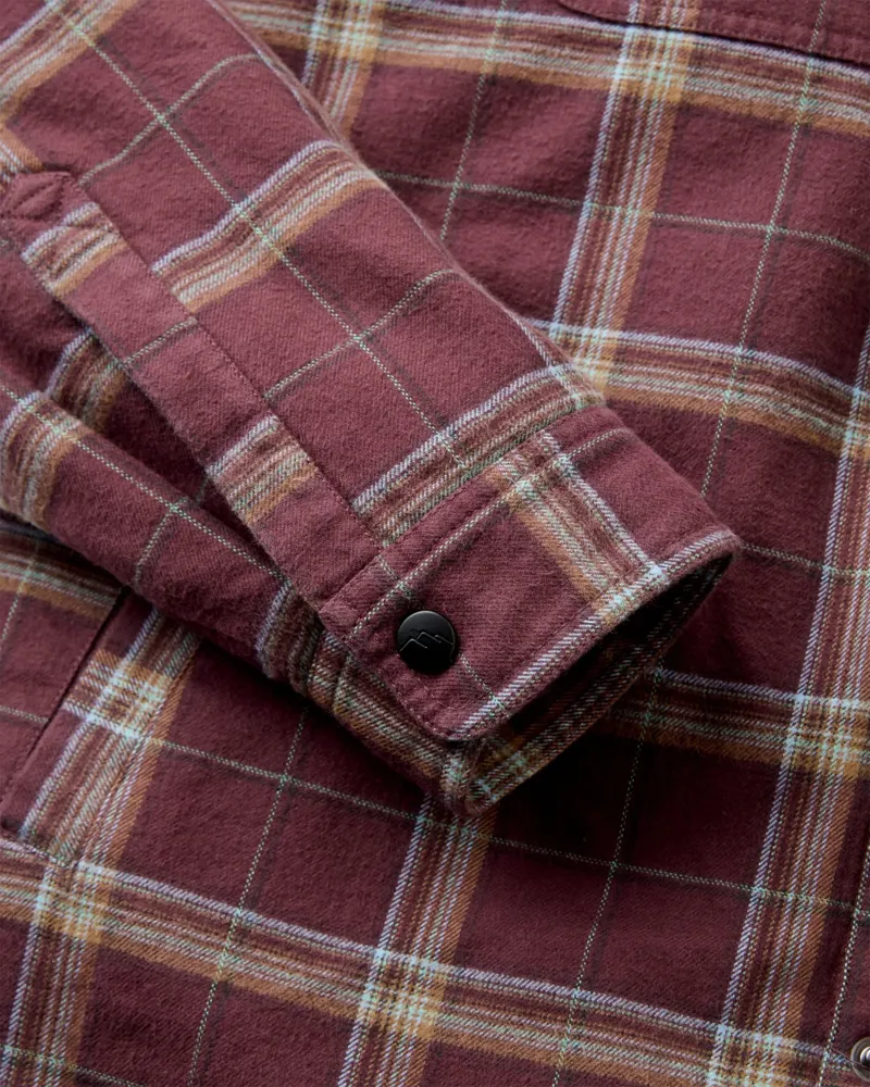 Passenger Mens Kodiak Sherpa Lined Overshirt in Brambleberry Check-7