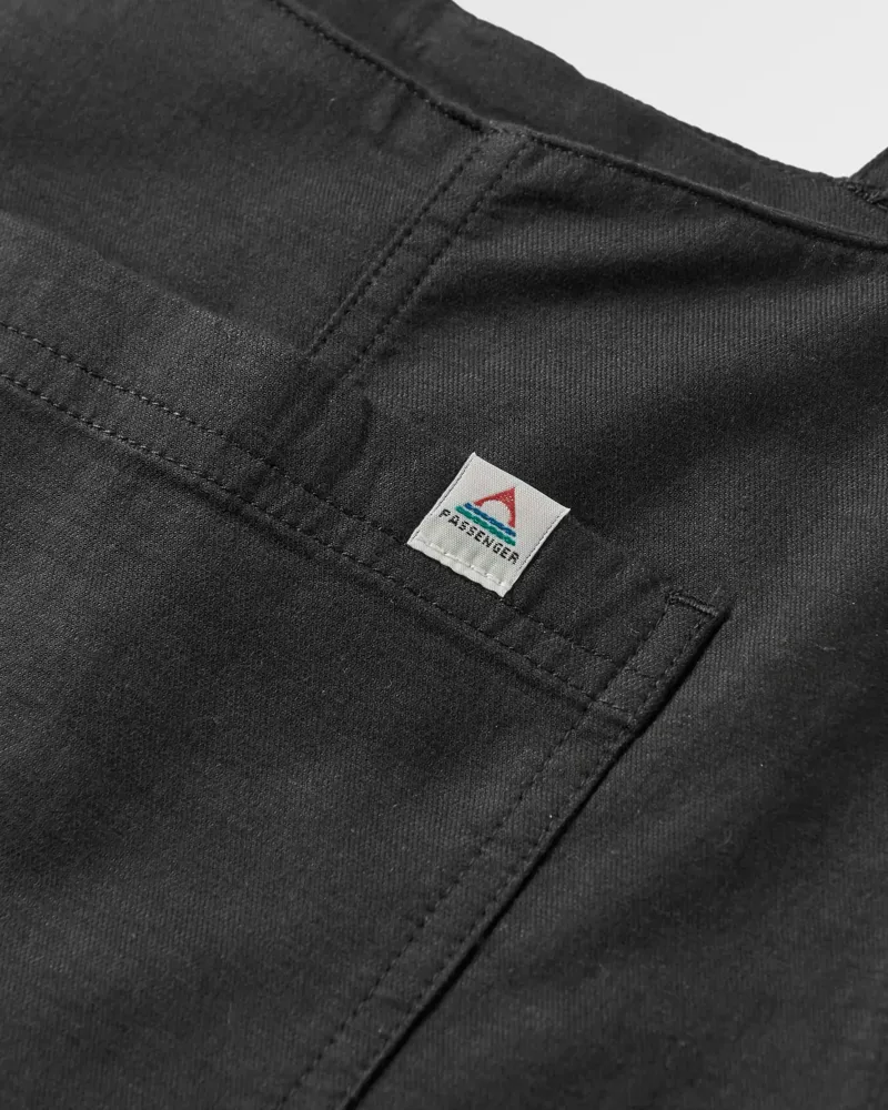 Passenger Womens Meadows 2 Organic Cotton Dungarees in Black-4