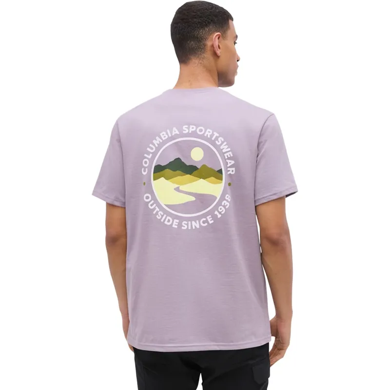 Columbia CSC Heavyweight Back Graphic Men's T-Shirt in Shale Purple/Scoped View-1