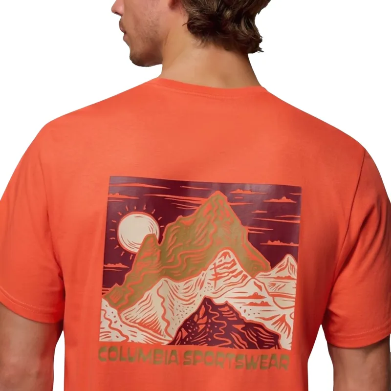 Columbia CSC Heavyweight Back Graphic Men's T-Shirt in Zing/Sunscape-1