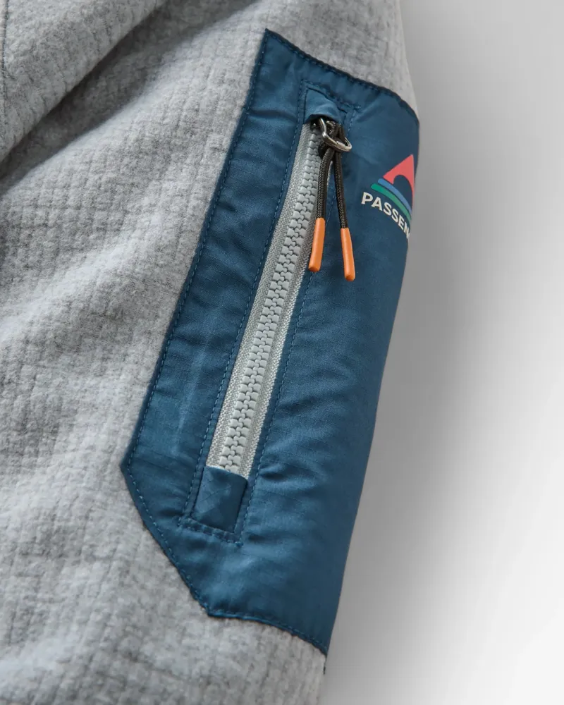 Passenger Men's Forestscape Recycled Fleece Hoodie in Grey Marl-6