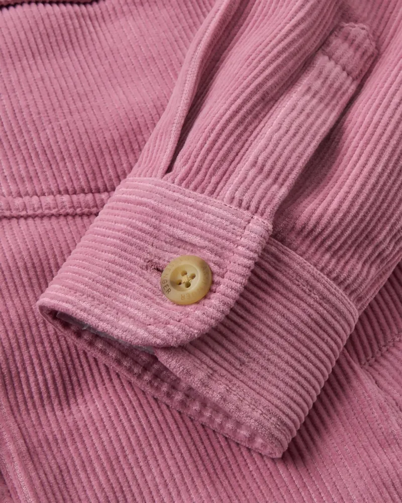 Passenger Womens Stella Heavyweight Cord Long Sleeve Shirt in Pink Haze-6