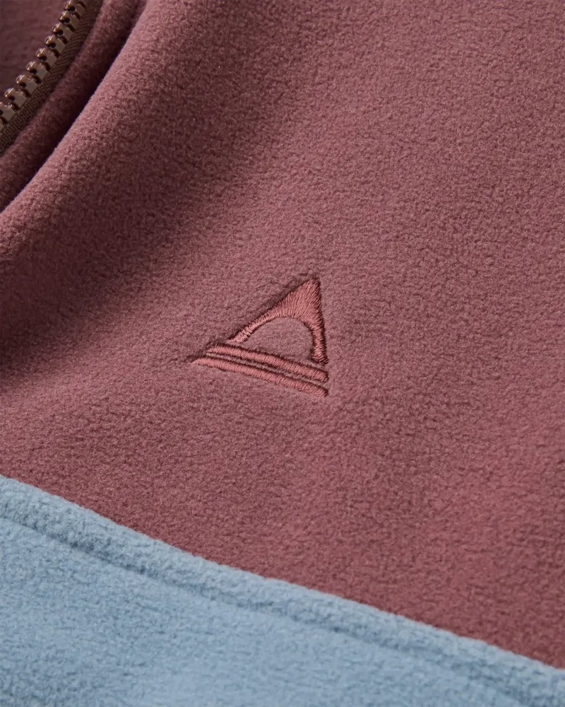 Passenger Mens Set Off Recycled Polar 1/2 Zip Fleece 2 in Brambleberry / Stormy Blue-1