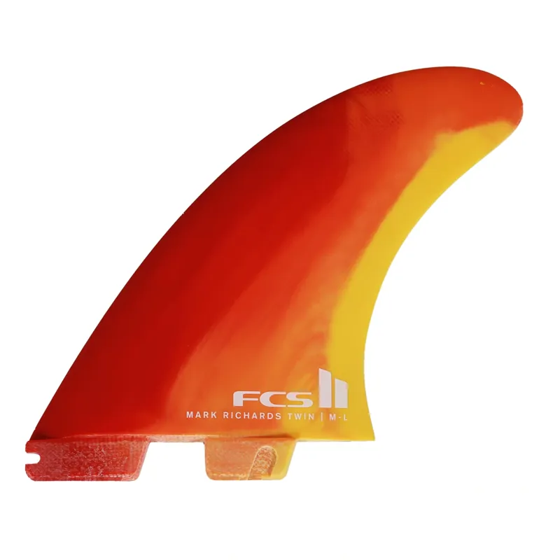 FCS II Mark Richards Twin + Stabiliser Fins X-Large in Sunset Swirl-1