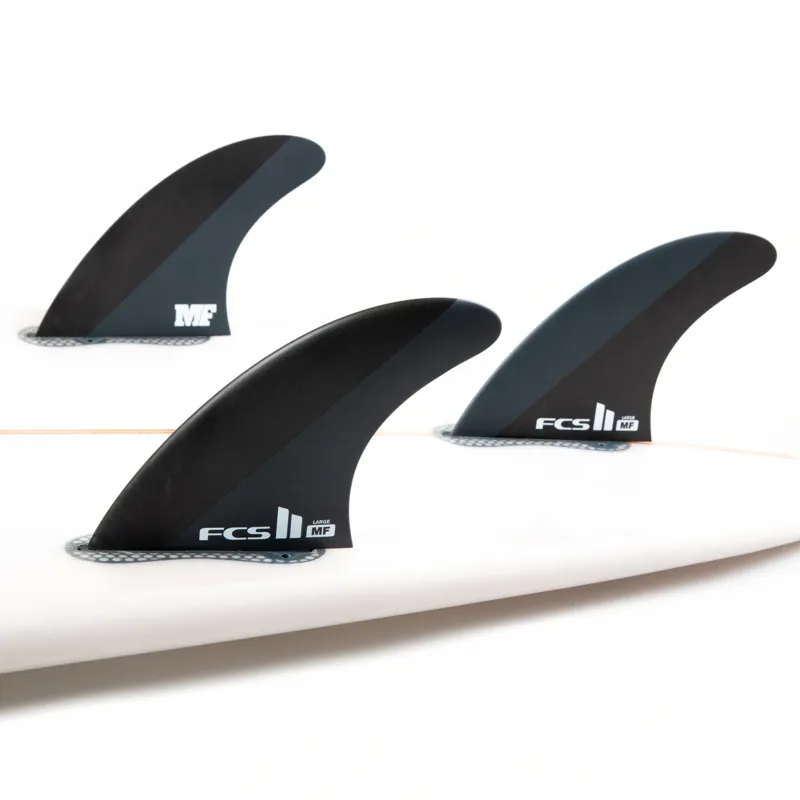 FCS II Mick Fanning Neo Carbon Tri Fins Large in Black/Charcoal-1