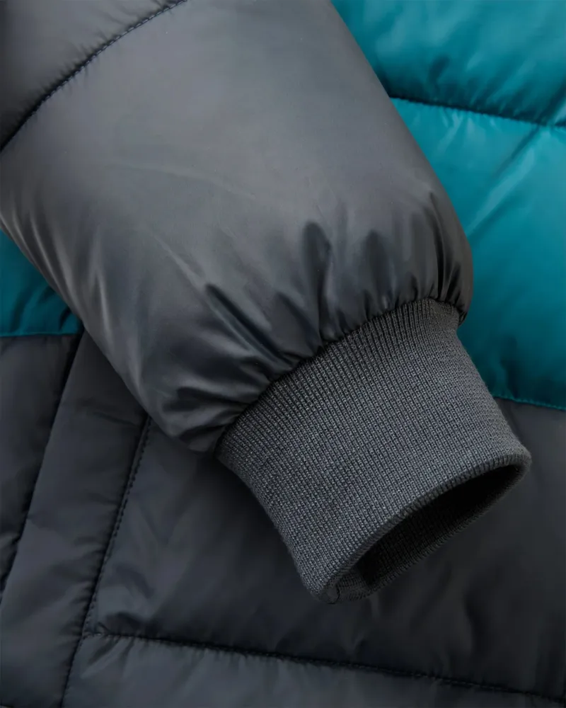 Passenger Womens Inspire Recycled Insulated Hooded Jacket 2 in Charcoal / Mediterranean-4