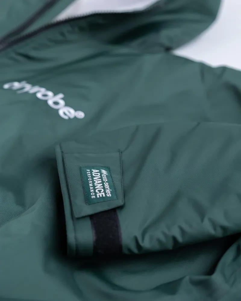 Dryrobe Adults Advance Long Sleeve Changing Robe in Dark Green / Nimbus Cloud-9