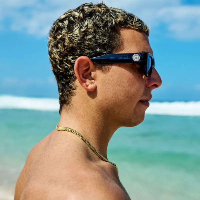 I-Sea Mens Cole Houshmand in Black Leopard with Smoke Polarised Lens-12