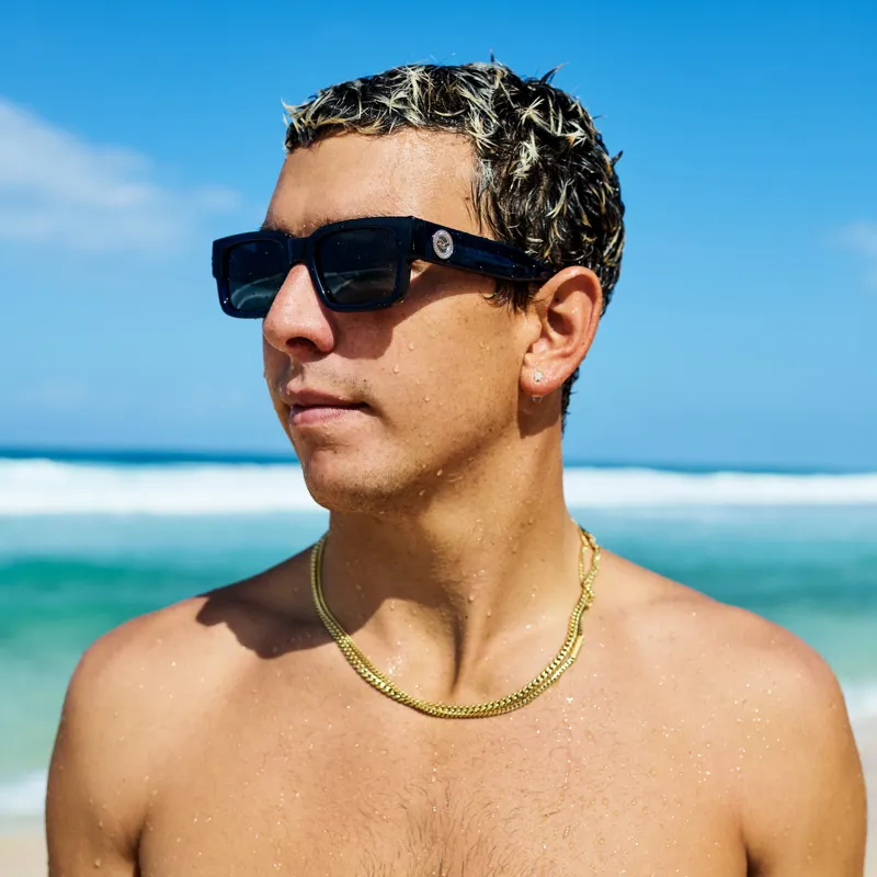 I-Sea Mens Cole Houshmand in Black Leopard with Smoke Polarised Lens-11
