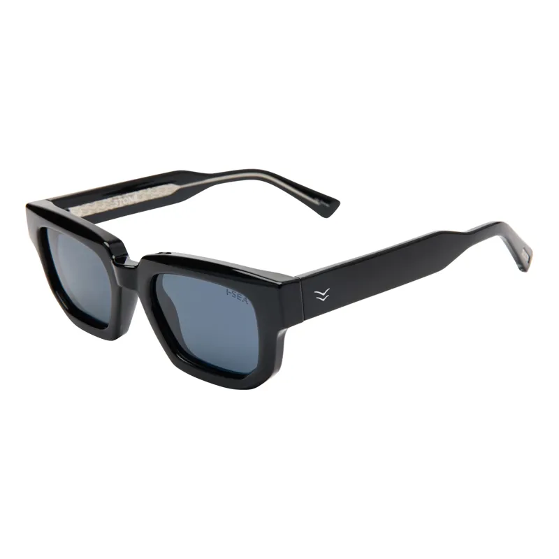 I-Sea Stone Men's Sunglasses in Black with Smoke Polarised Lens-1