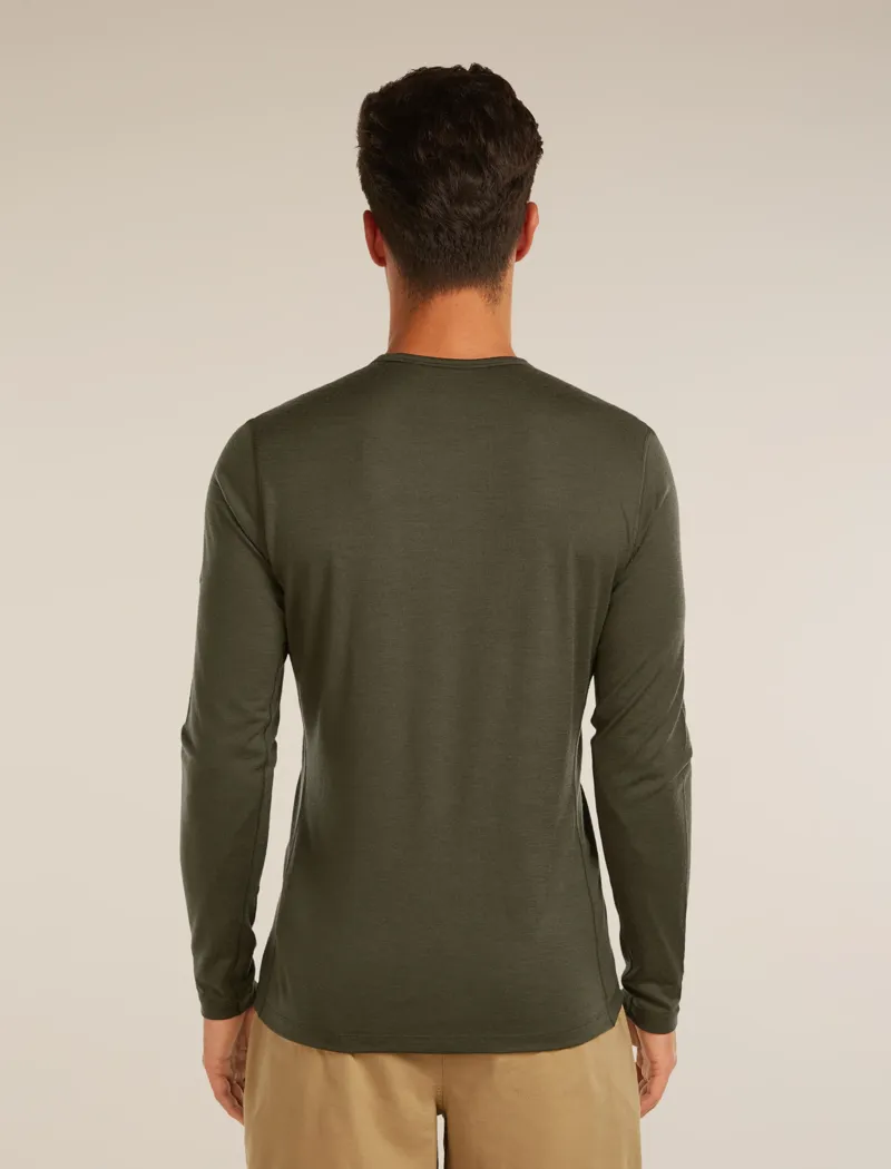 Icebreaker Mens 200 Oasis Long Sleeve Crewe Base Layer in Dark Loden-1