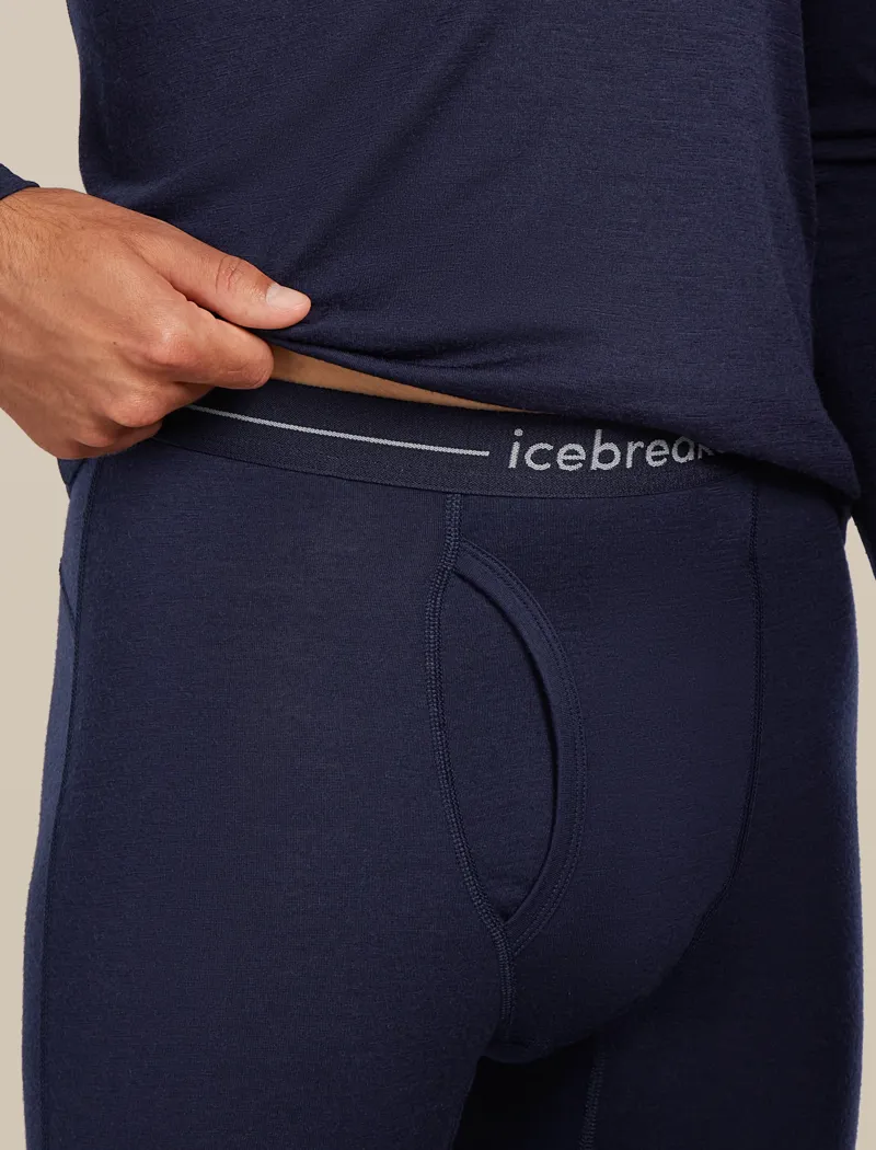 Icebreaker Mens 200 Oasis Leggings with Fly in Midnight Navy-4