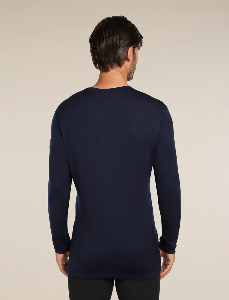 Icebreaker Mens 260 Tech Long Sleeve Crewe Top in Midnight Navy-1