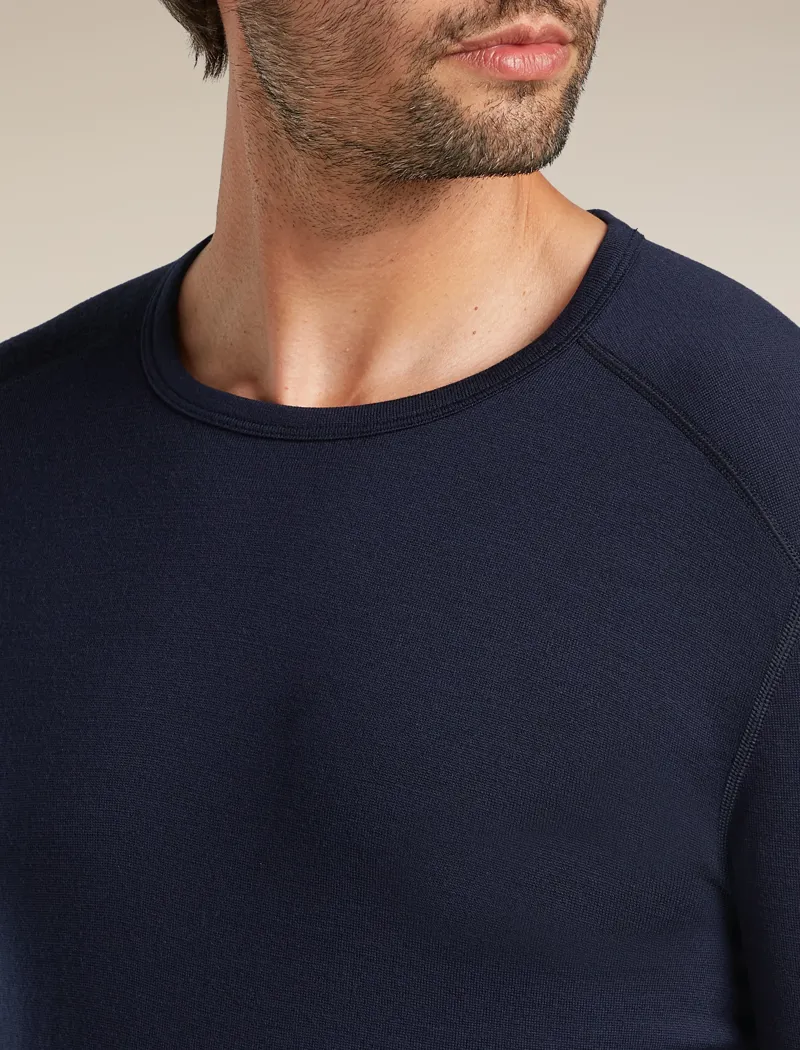 Icebreaker Mens 260 Tech Long Sleeve Crewe Top in Midnight Navy-5