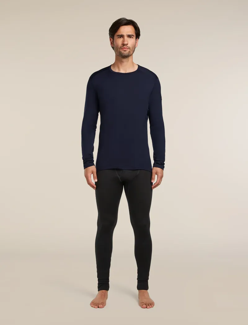 Icebreaker Mens 260 Tech Long Sleeve Crewe Top in Midnight Navy-2