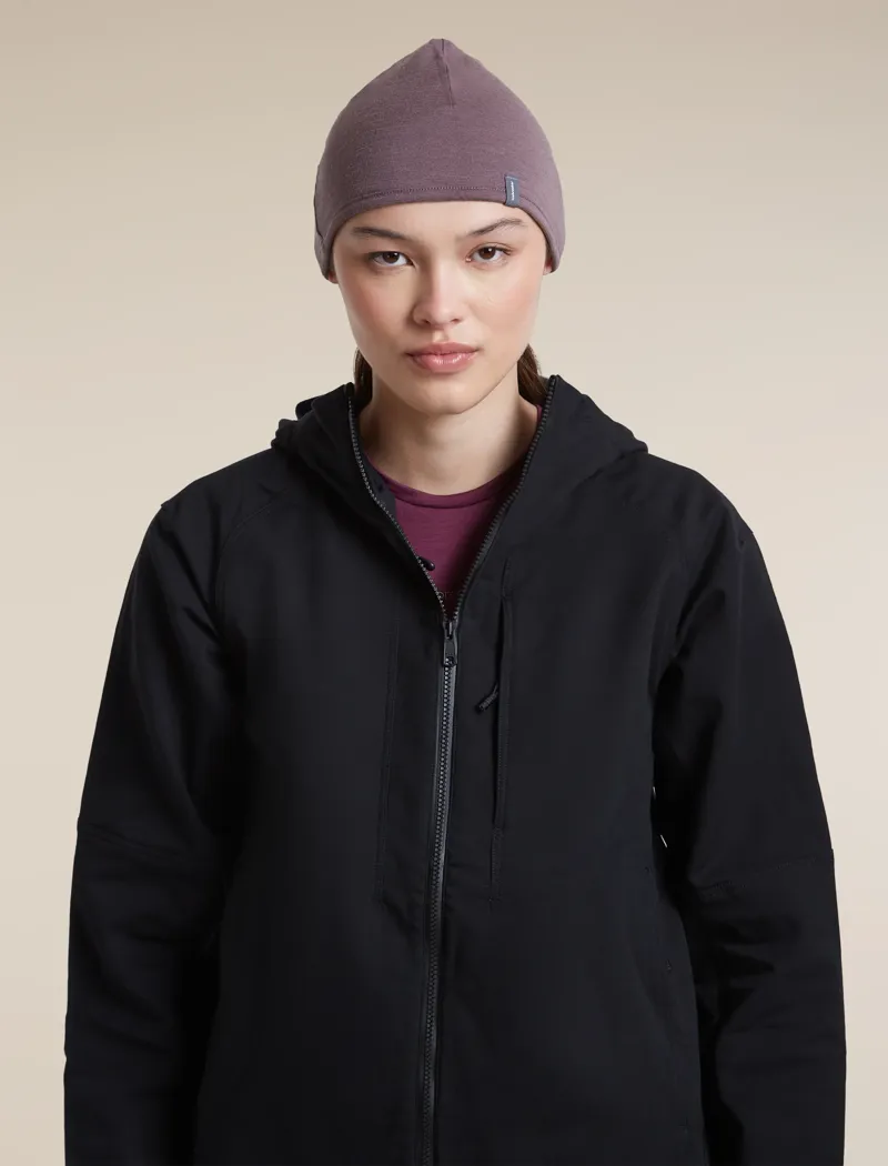 Icebreaker 200 Oasis Reverse Beanie in Dark Berry / Grey Plum-6