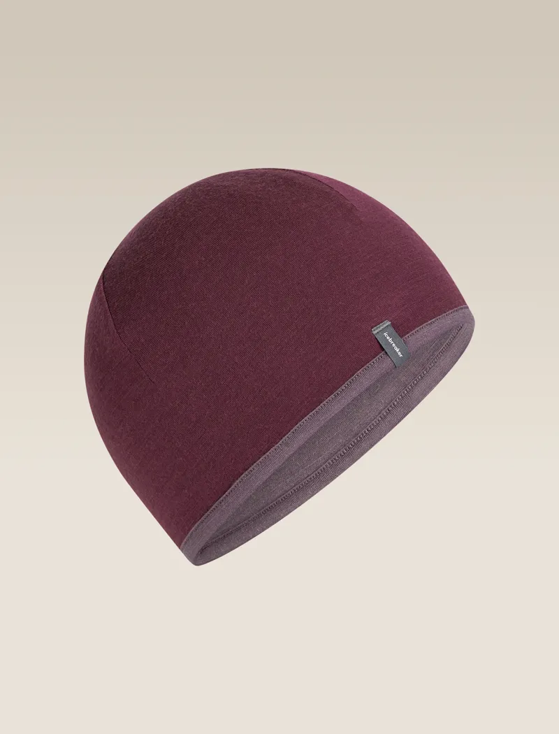 Icebreaker 200 Oasis Reverse Beanie in Dark Berry / Grey Plum-1