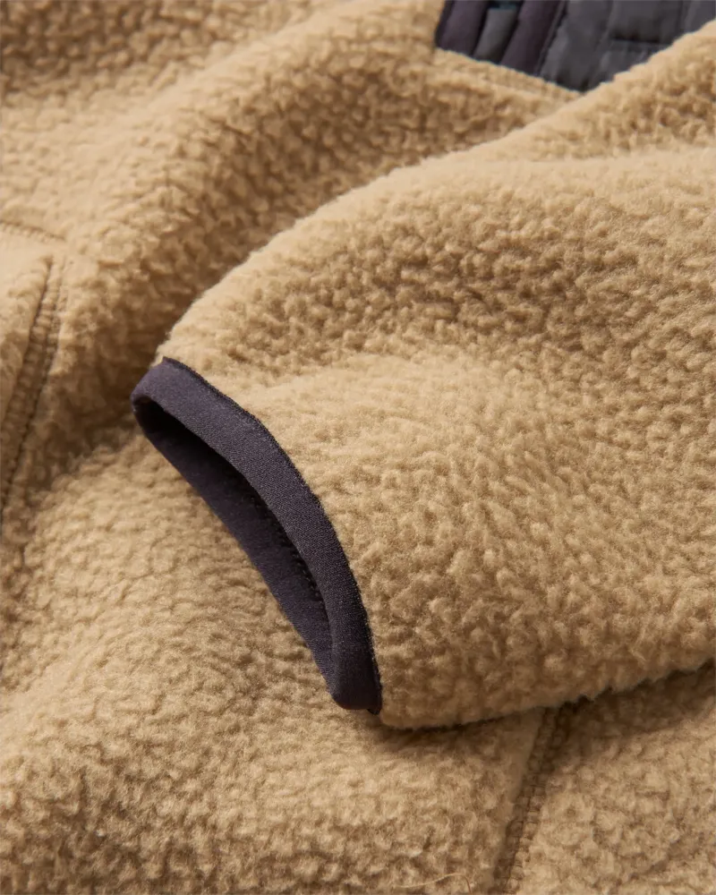 Passenger Mens Offgrid 1/4 Zip Recycled Sherpa Fleece in Biscuit-6