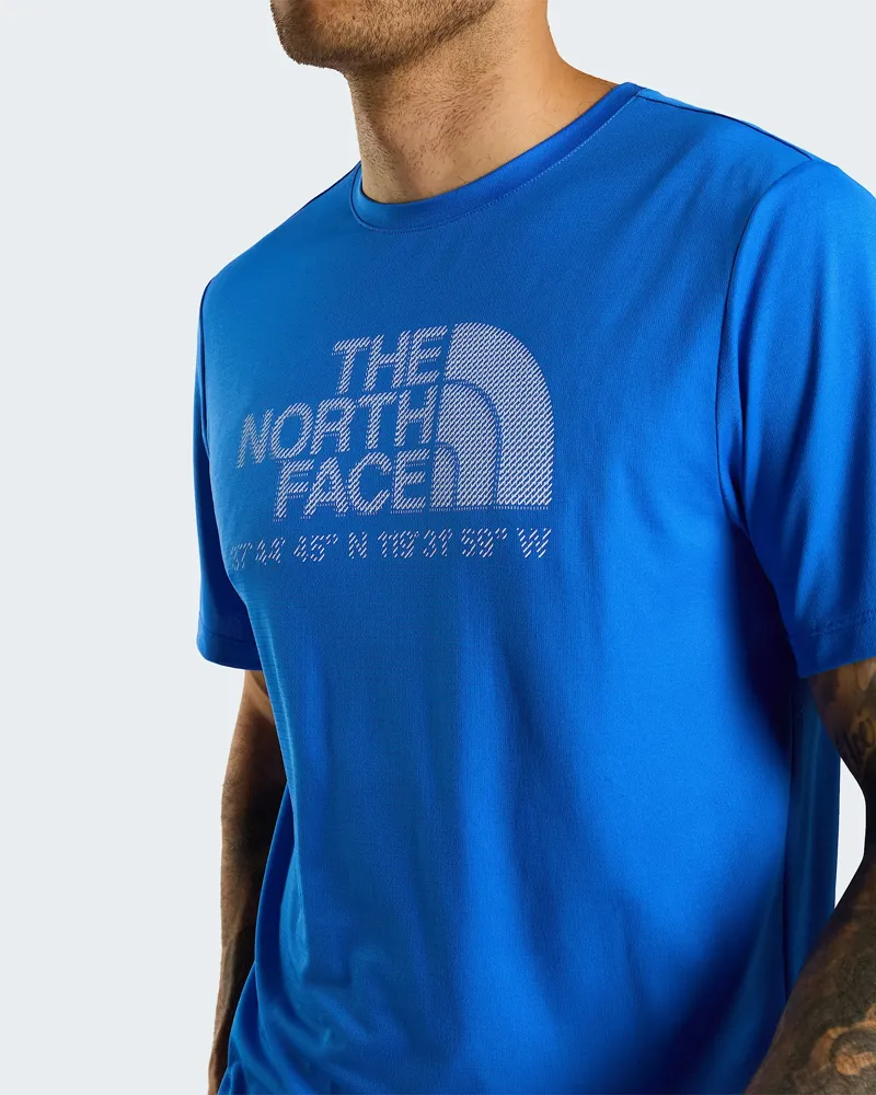 The North Face Mens 24/7 Logo Graphic S/S Tee in Active Blue-2