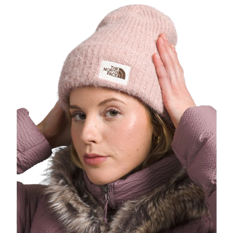 The North Face Salty Bae Lined Beanie in Pink Moss-1