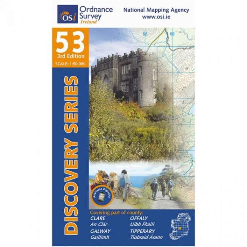 OSI Discovery Series Sheet 53 Clare Galway OffalyTipperary Map 3rd Edition 2011 in Blue