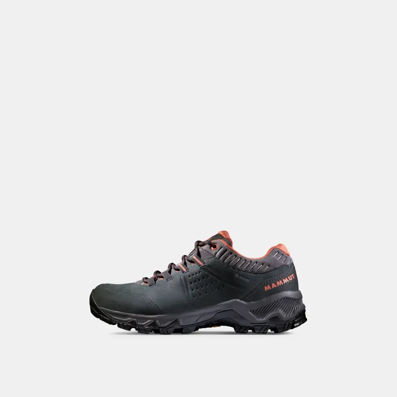 Mammut Nova IV Low GTX Womens Hiking Shoes in Black-Apricot Brandy