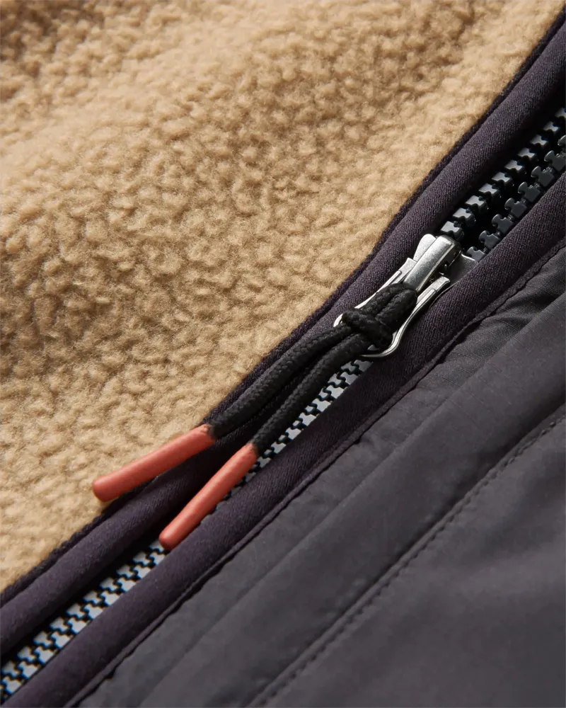 Passenger Mens Offgrid 1/4 Zip Recycled Sherpa Fleece in Biscuit-4