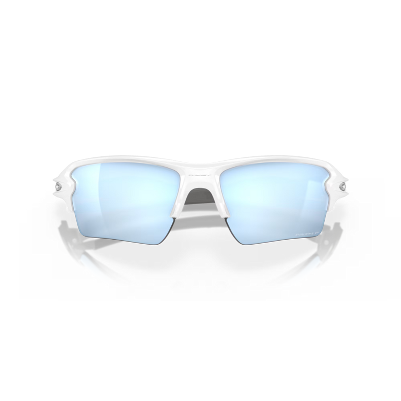 Oakley Flak 2.0 XL in Polished White Frame / Prizm Deep Water Polarized Lenses