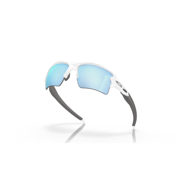 Oakley Flak 2.0 XL in Polished White Frame / Prizm Deep Water Polarized Lenses-1