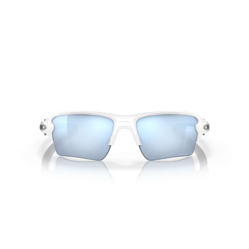 Oakley Flak 2.0 XL in Polished White Frame / Prizm Deep Water Polarized Lenses-4