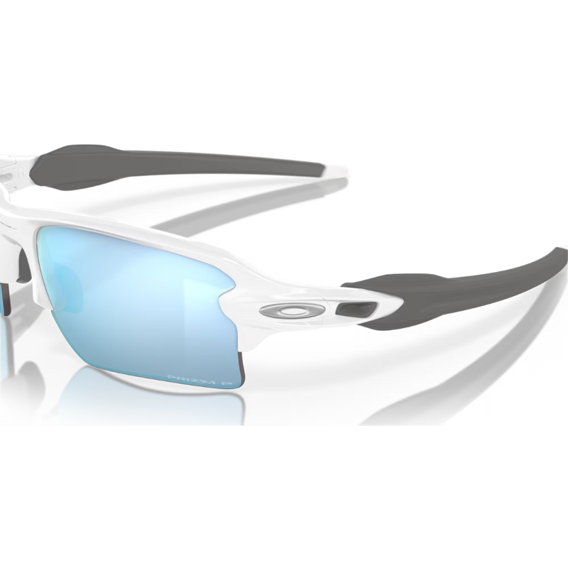 Oakley Flak 2.0 XL in Polished White Frame / Prizm Deep Water Polarized Lenses-5