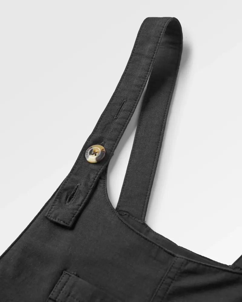Passenger Womens Meadows 2 Organic Cotton Dungarees in Black-2