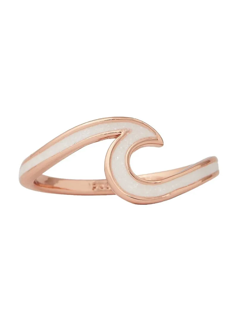 Pura Vida Enameled Wave Ring in Rose Gold