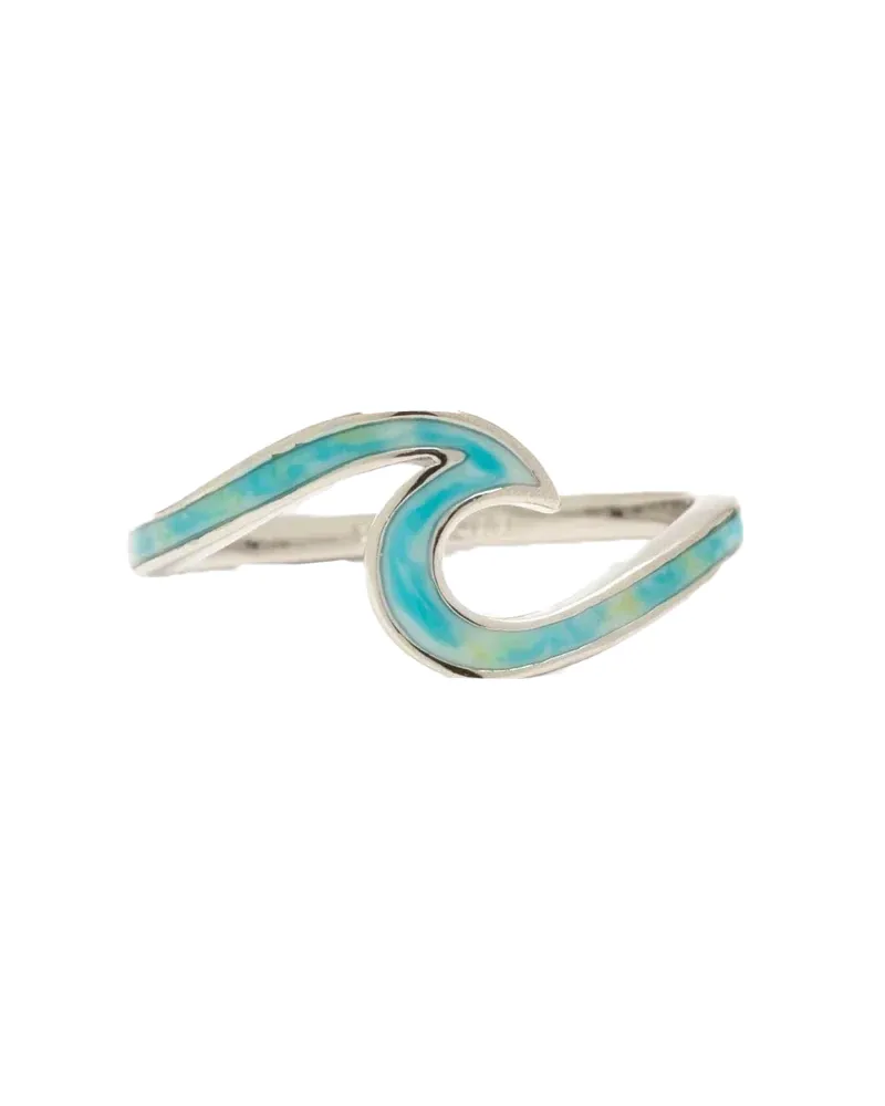 Pura Vida Enameled Wave Ring in Silver