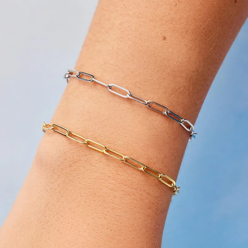 Pura Vida Harper Paperclip Chain Bracelet in Gold-1