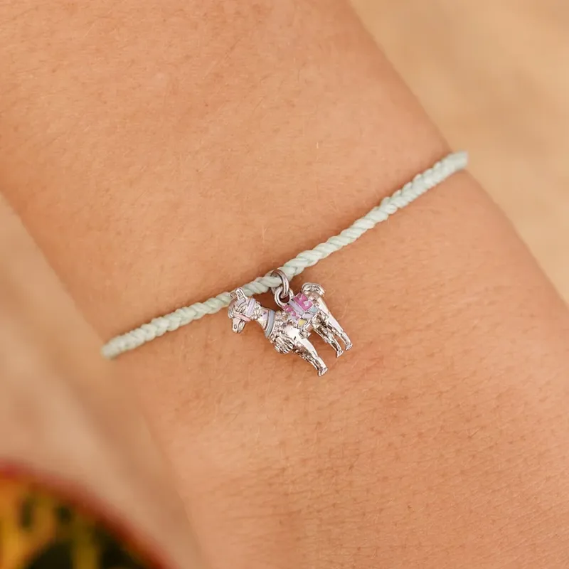Pura Vida Llama Silver Charm Bracelet in Winter Fresh-1