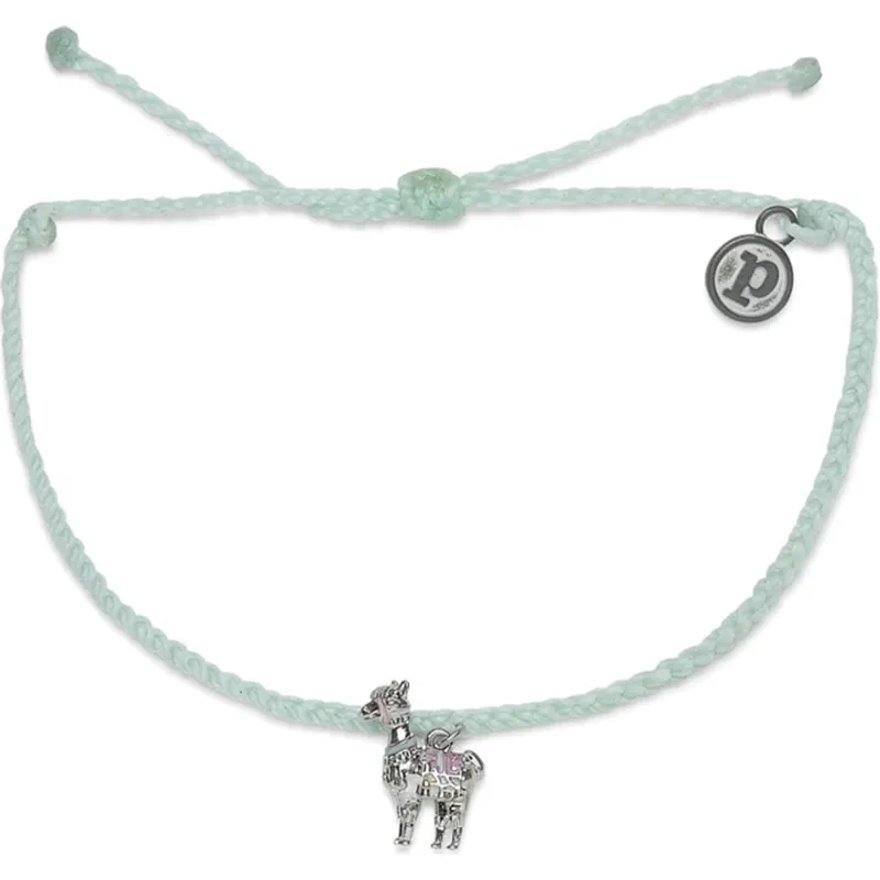 Pura Vida Llama Silver Charm Bracelet in Winter Fresh